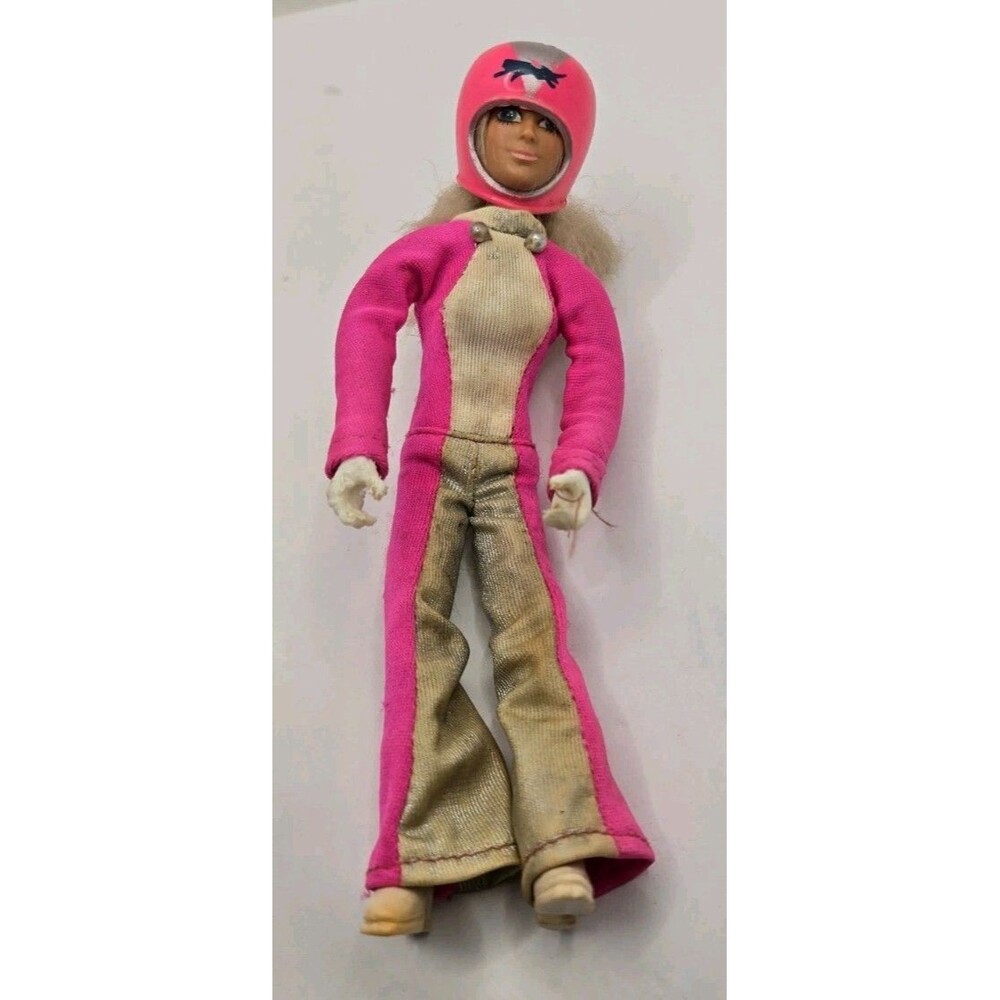 VINTAGE 1974 IDEAL DERRY DARING STUNT CYCLE GIRL DOLL ACTION FIGURE